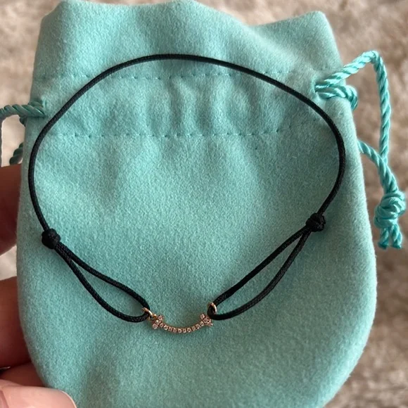 Authentic Tiffany & Co. Smile cord bracelet in rose gold and diamonds - Picture 7 of 16